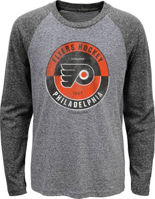 NHL Youth Philadelphia Flyers Split Grey Raglan T-Shirt