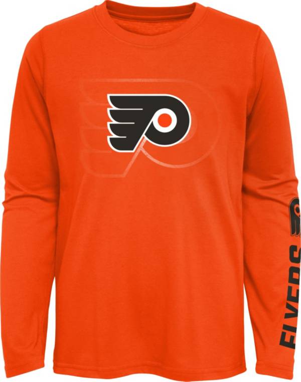 NHL Youth Philadelphia Flyers Stop Clock Orange Long Sleeve T-Shirt