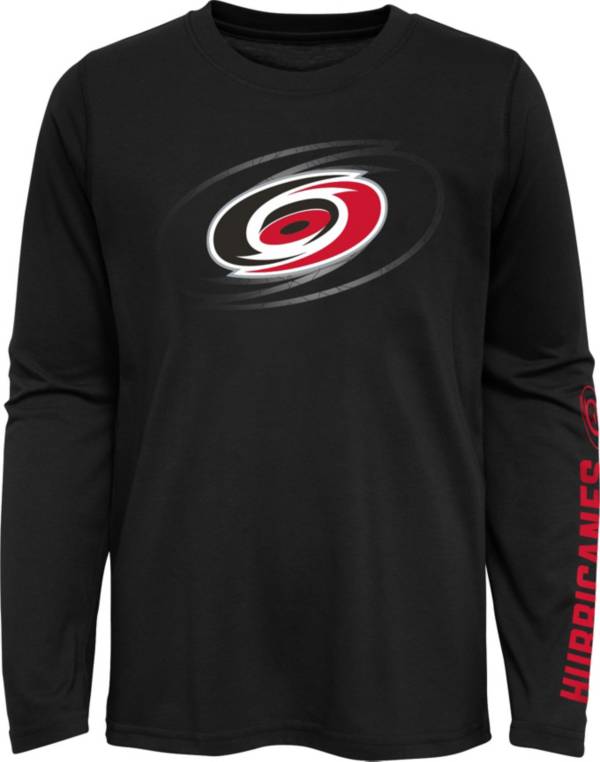 NHL Youth Carolina Hurricanes Stop Clock Black Long Sleeve T-Shirt