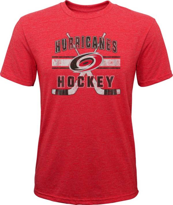 NHL Youth Carolina Hurricanes Stripe Tri-Blend Red T-Shirt