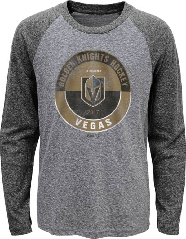 NHL Youth Las Vegas Golden Knights Split Grey Raglan T-Shirt