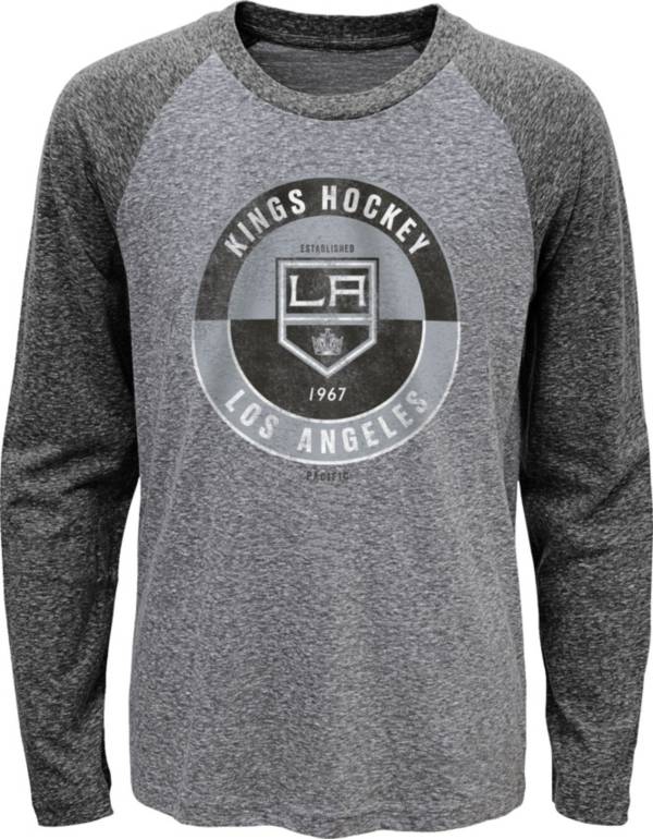 NHL Youth Los Angeles Kings Split Grey Raglan T-Shirt