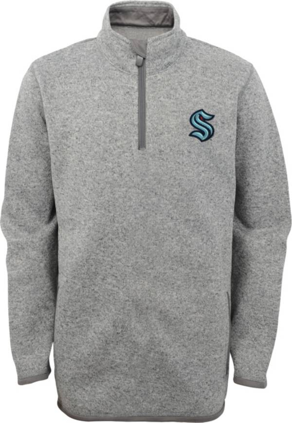 NHL Youth Seattle Kraken Grey Logo Quarter-Zip Pullover T-Shirt