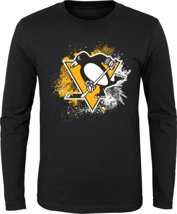 NHL Youth Pittsburgh Penguins Splashin' Black Long Sleeve Shirt