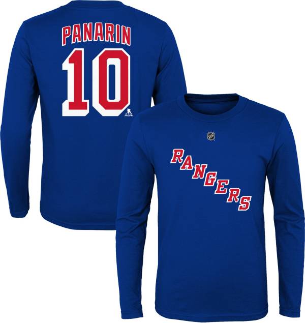 NHL Youth New York Rangers Artemi Panarin #10 Blue Long Sleeve T-Shirt