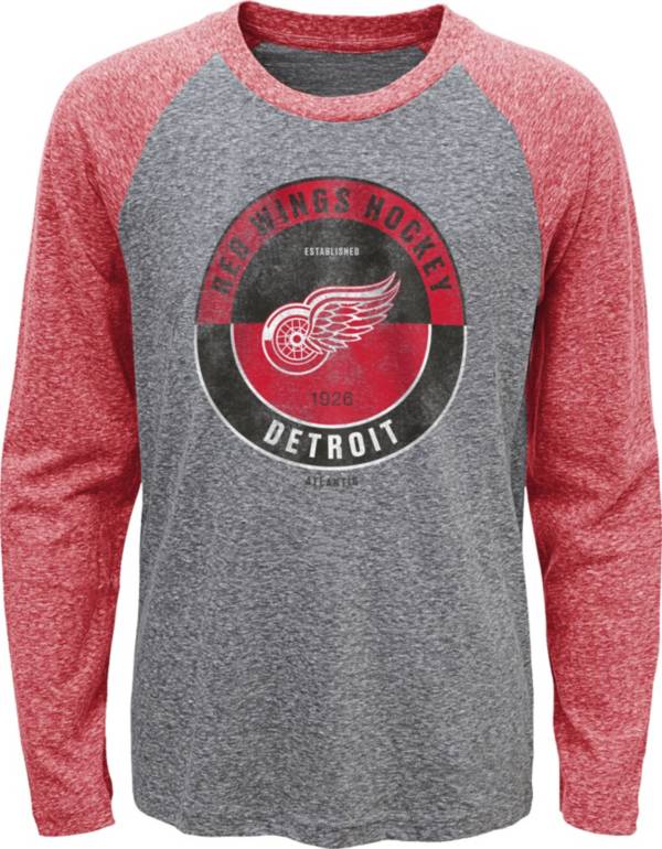 NHL Youth Detroit Red Wings Split Grey Raglan T-Shirt product image