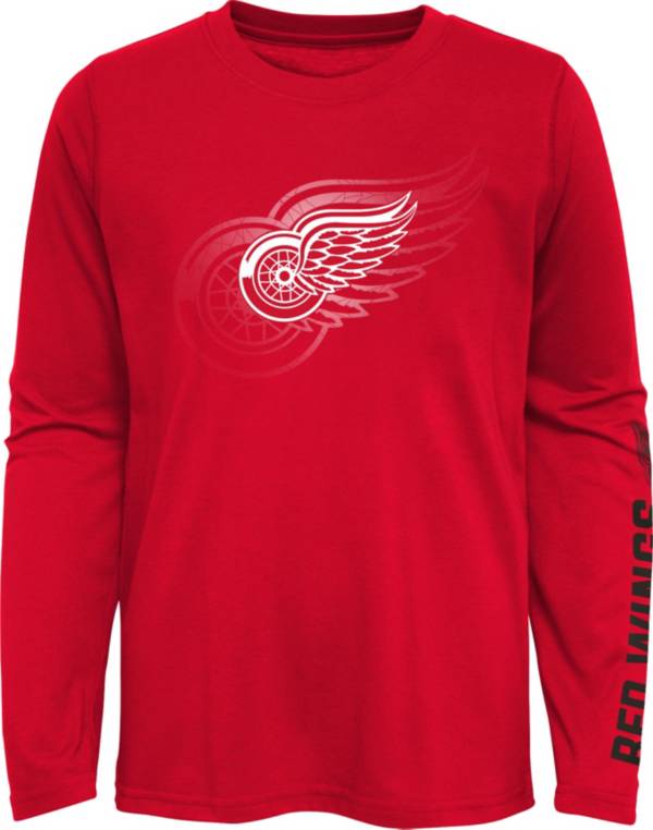 NHL Youth Detroit Red Wings Stop Clock Red Long Sleeve T-Shirt