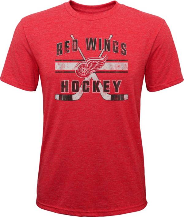 NHL Youth Detroit Red Wings Stripe Tri-Blend Red T-Shirt product image