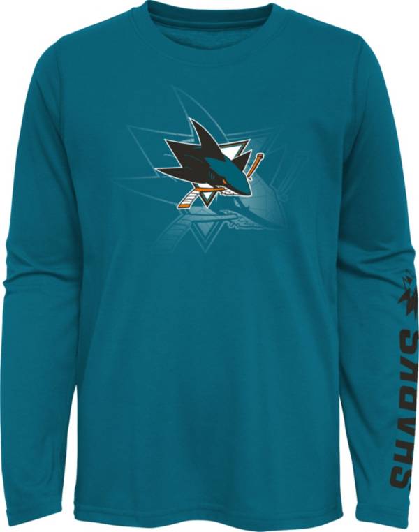 NHL Youth San Jose Sharks Stop Clock Blue Long Sleeve T-Shirt