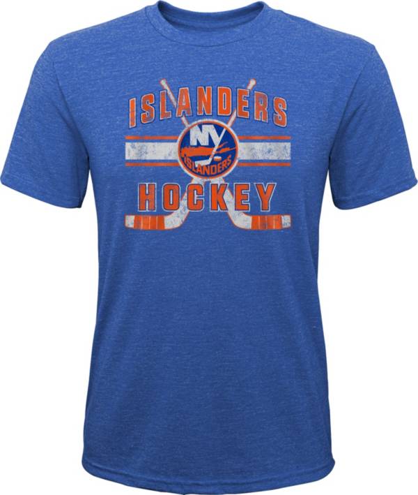 NHL Youth New York Islanders Stripe Tri-Blend Blue T-Shirt product image