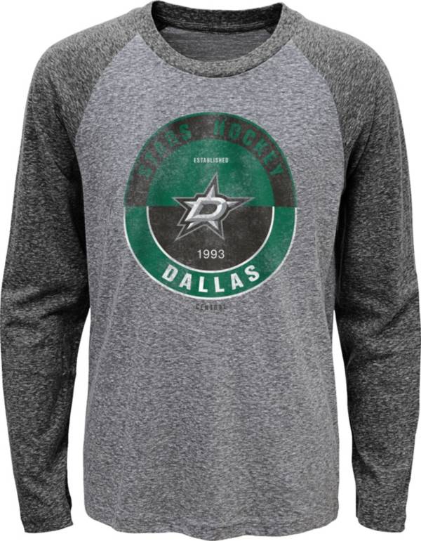 NHL Youth Dallas Stars Split Grey Raglan T-Shirt