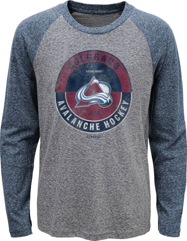 NHL Youth Colorado Avalanche Split Grey Raglan T-Shirt