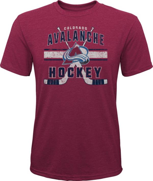 NHL Youth Colorado Avalanche Stripe Tri-Blend Maroon T-Shirt product image