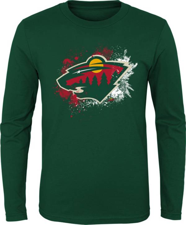 NHL Youth Minnesota Wild Splashin' Green Long Sleeve Shirt