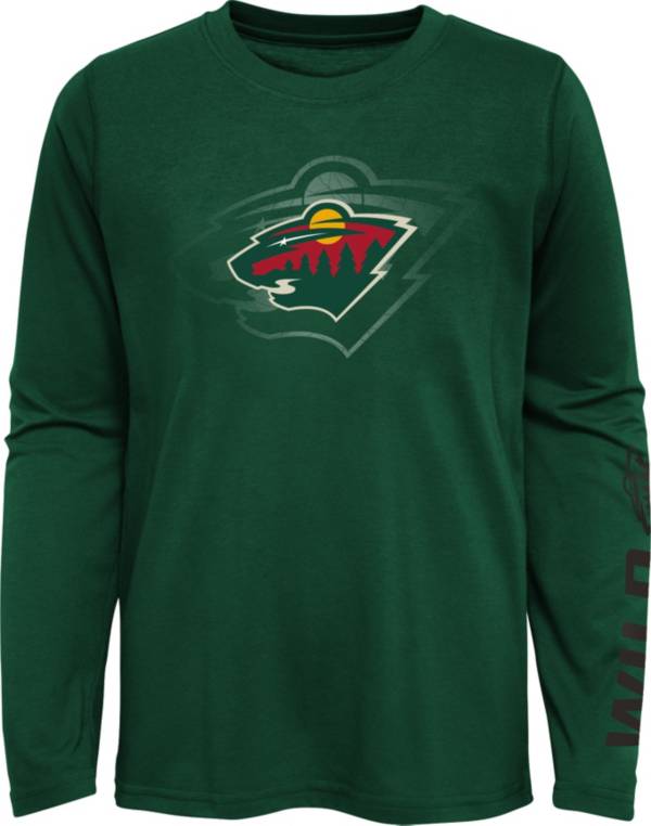 NHL Youth Minnesota Wild Stop Clock Green Long Sleeve T-Shirt