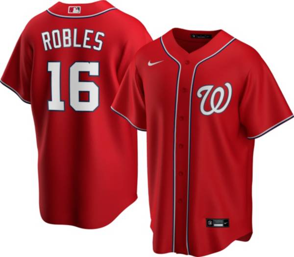 Nike Men's Replica Washington Nationals Victor Robles #16 Red Cool Base Jersey