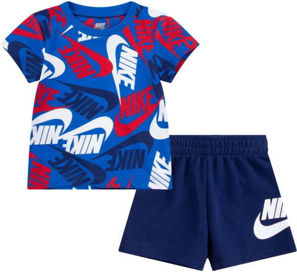 Nike Little Boys' Sportswear Toss All Over Print T-Shirt and Shorts Set