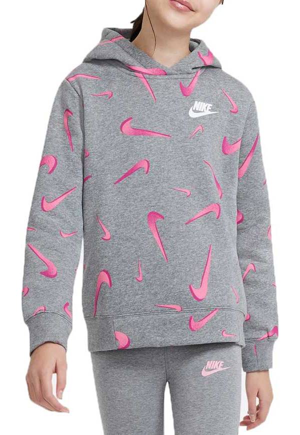 Nike Girls' Sportswear 3D Printed Hoodie product image.
