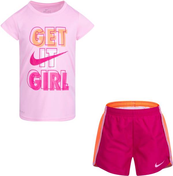 Nike Little Girls' Dri-FIT Get It Sprinter T-Shirt and Shorts Set