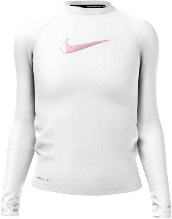 Nike Girls' Swoosh Long Sleeve Hydroguard Shirt