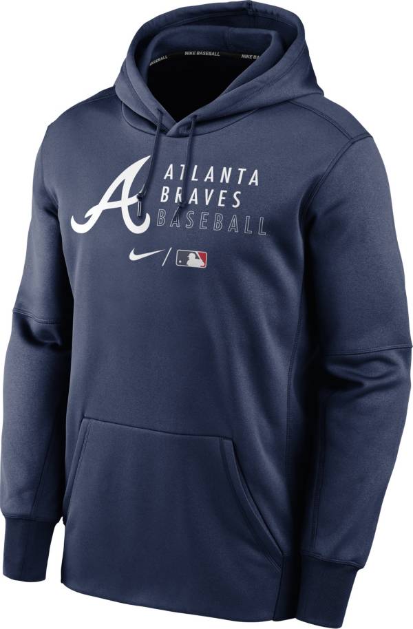 Nike Men's Atlanta Braves AC Therma-FIT Navy Hoodie