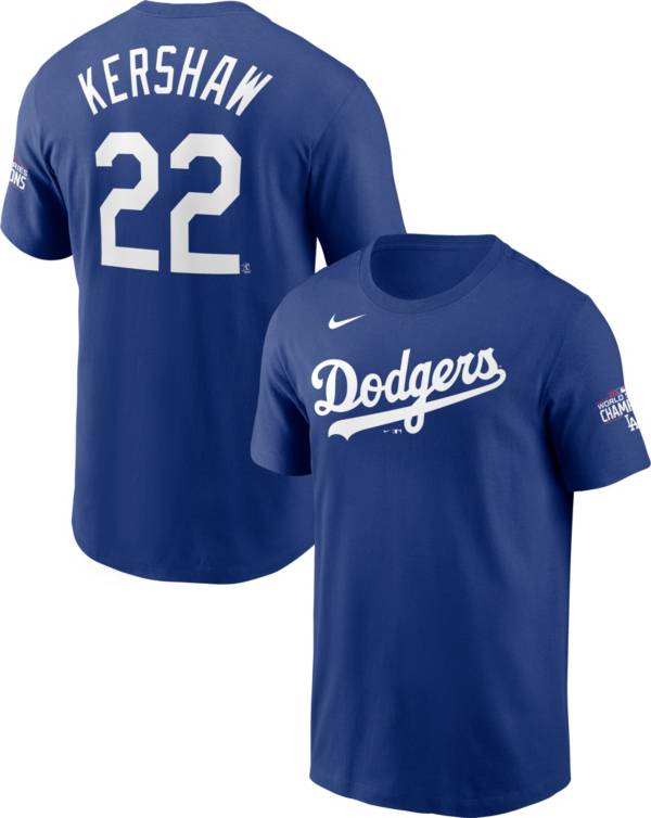 Nike Men's Los Angeles Dodgers Klayton Kershaw #22 Royal T-Shirt