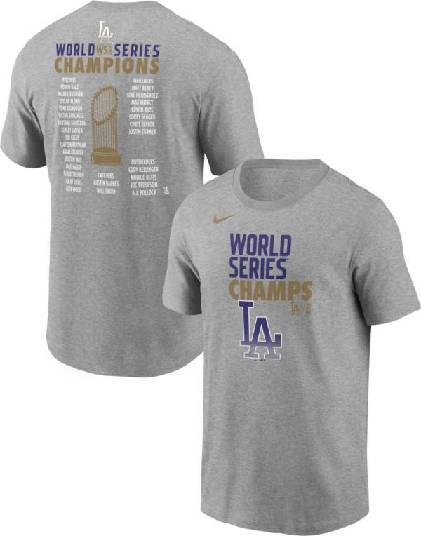 Nike Men's 2020 World Series Champions Los Angeles Dodgers Roster T-Shirt