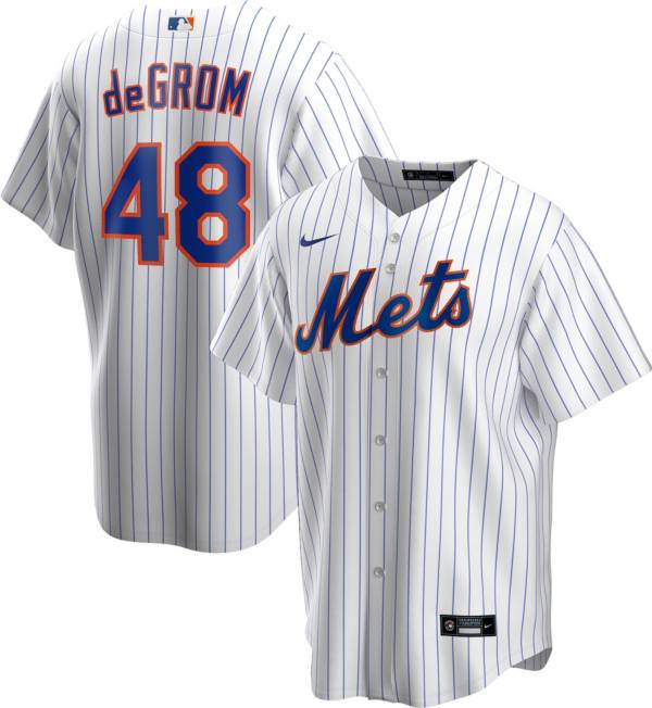 Nike Men's Replica New York Mets Jacob DeGrom #48 Cool Base White Jersey