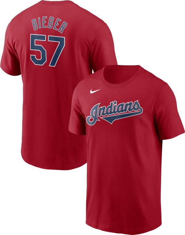 Nike Men's Cleveland Indians Shane Bieber #57 T-Shirt