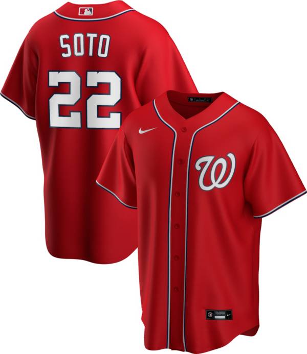 Nike Men's Replica Washington Nationals Juan Soto #22 Cool Base Red Jersey