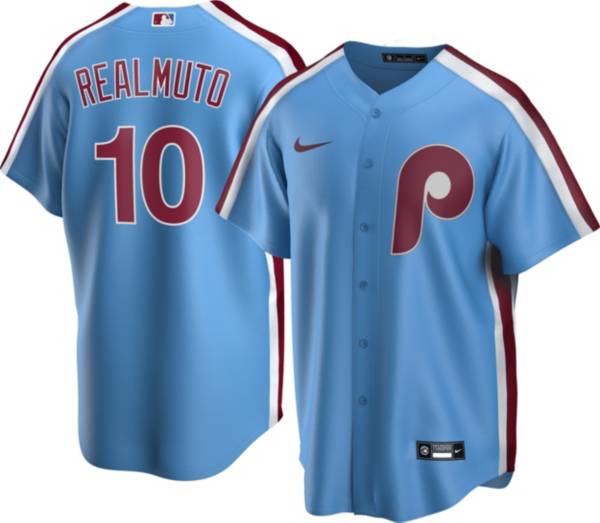 Nike Men's Replica Philadelphia Phillies J.T. Realmuto #10 Blue Cool Base Jersey