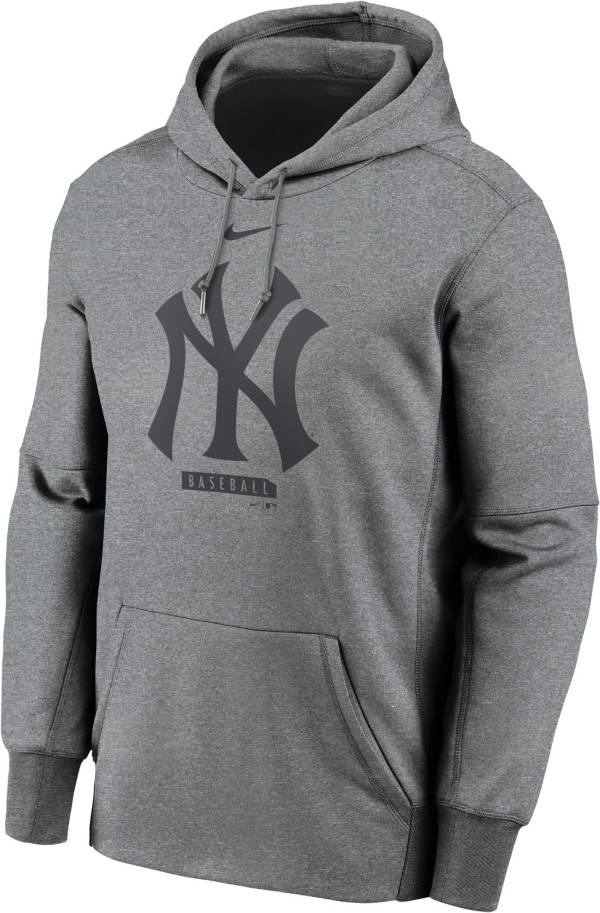 Nike Men's New York Yankees Grey Therma Logo Pullover Hoodie