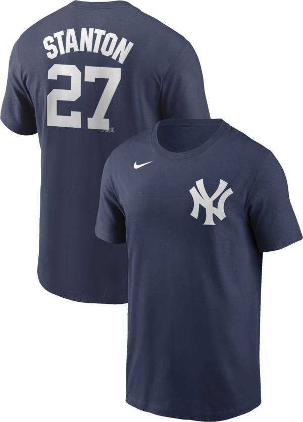 Nike Men's New York Yankees Giancarlo Stanton #27 Navy T-Shirt