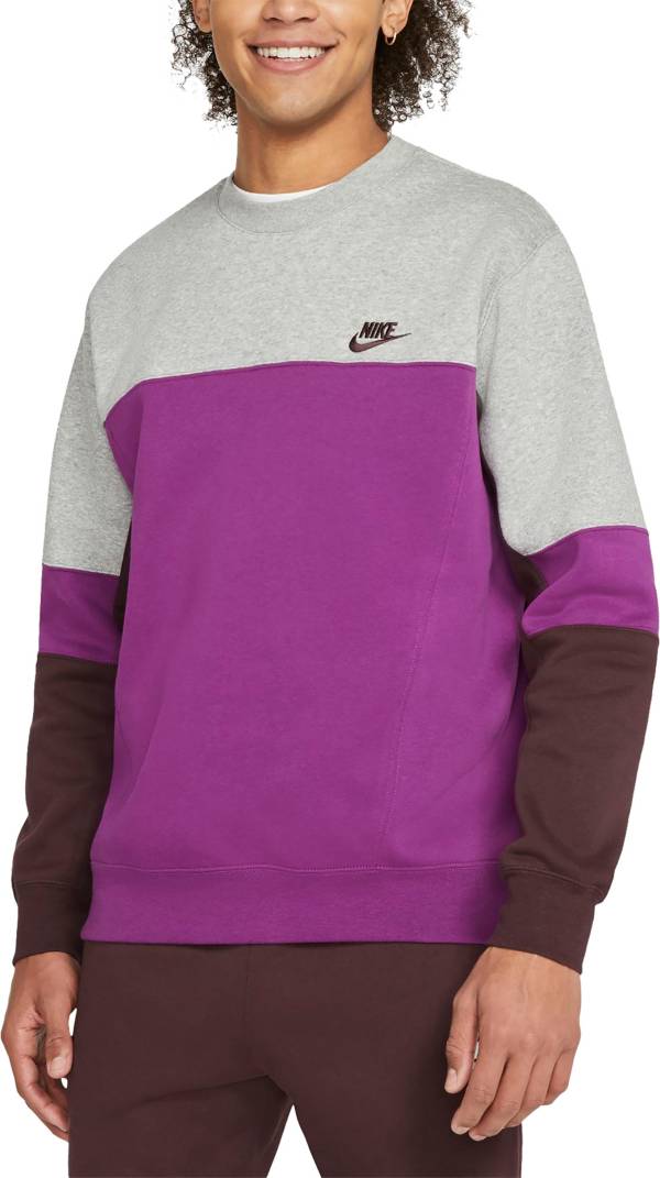 Nike Men's Sportswear Club Fleece Colorblock Crewneck Sweatshirt