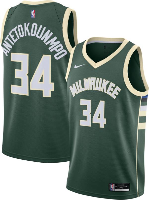 Nike Men's Milwaukee Bucks Giannis Antetokounmpo #34 Green Icon Jersey