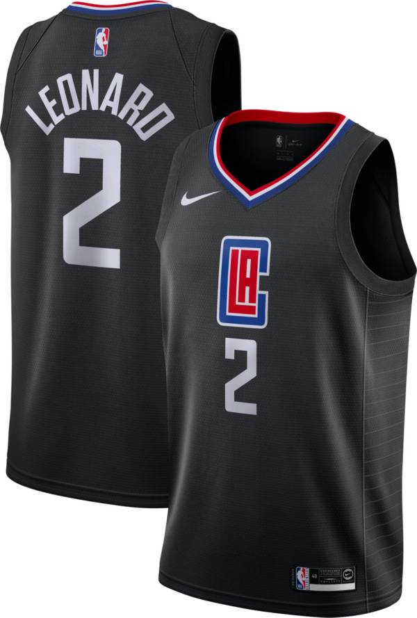 Nike Men's Los Angeles Clippers Kawhi Leonard #2 Black Dri-FIT Statement Swingman Jersey
