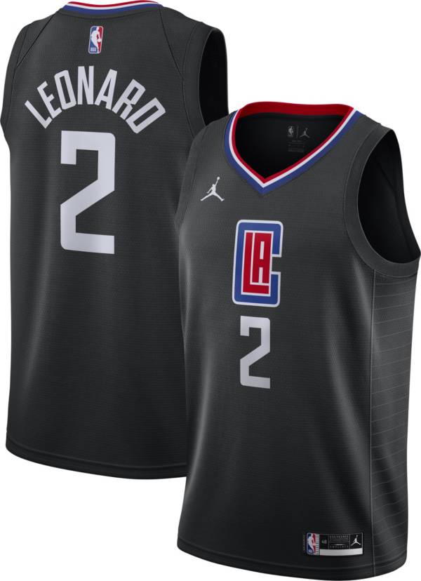 Jordan Men's Los Angeles Clippers Kawhi Leonard #2 2020-21 Dri-FIT Statement Swingman Black Jersey