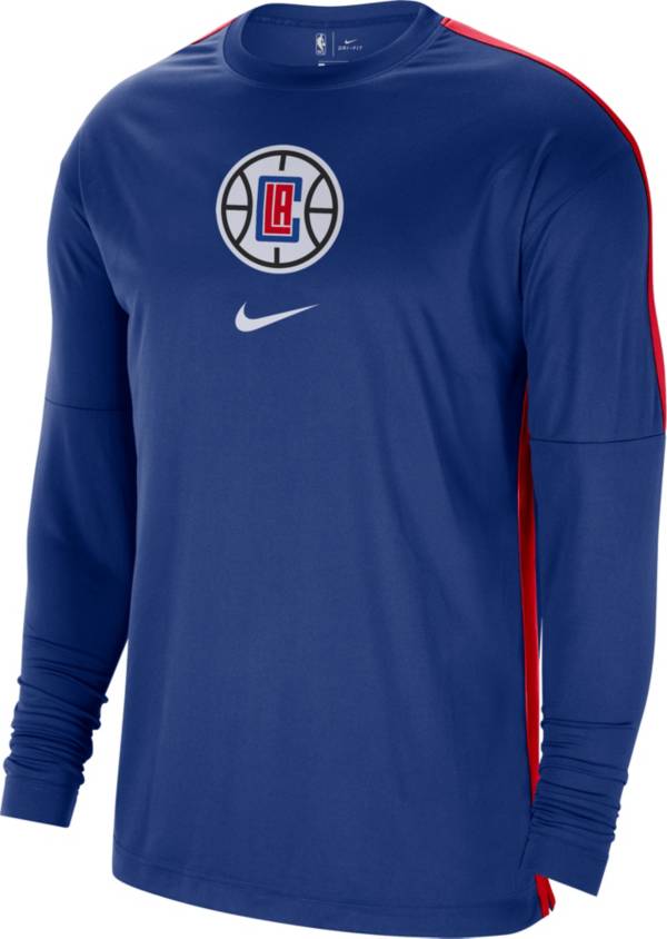 بحر ايجه Nike Men's Los Angeles Clippers Blue Dri-FIT Long Sleeve Shooting Shirt بحر ايجه