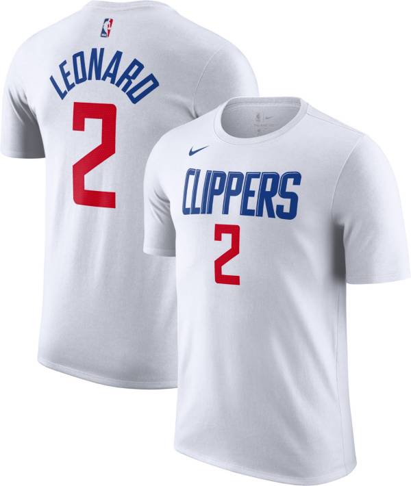 Nike Men's Los Angeles Clippers Kawhi Leonard #2 Dri-FIT White T-Shirt