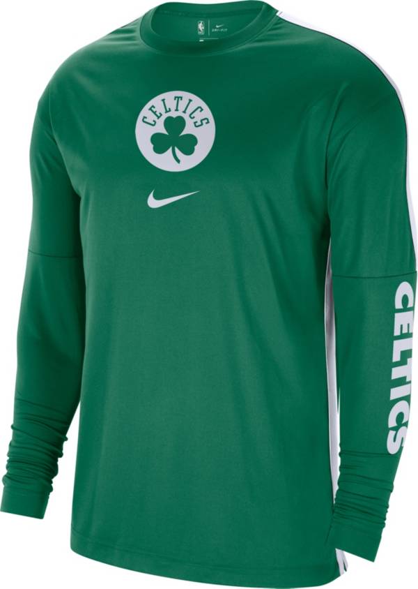 Nike Men's Boston Celtics Green Dri-FIT Long Sleeve Shooting Shirt