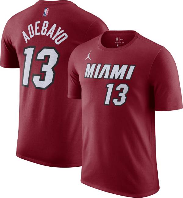 Jordan Men's Miami Heat Bam Adebayo #13 Red Statement T-Shirt