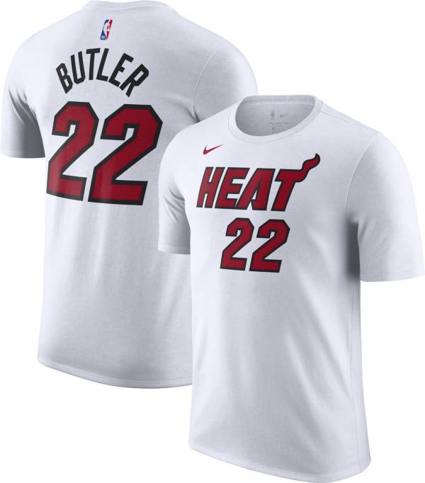Nike Men's Miami Heat Jimmy Butler #22 White Cotton T-Shirt