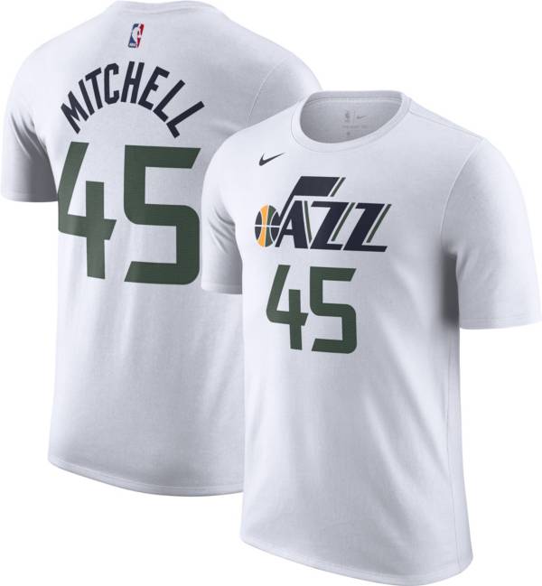 Nike Men's Utah Jazz Donovan Mitchell #45 White T-Shirt