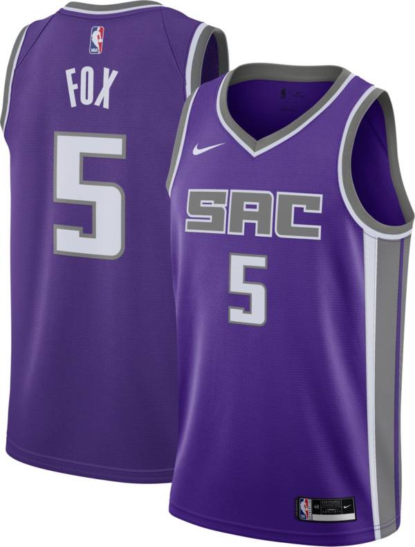 Nike Men's Sacramento Kings De'Aaron Fox #5 Purple Dri-FIT Icon Jersey