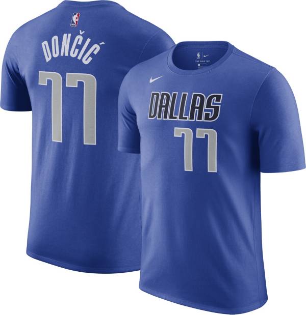 Nike Men's Dallas Mavericks Luka Doncic #77 Cotton Royal T-Shirt