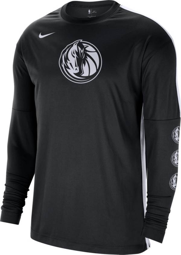 Nike Men's Dallas Mavericks Black Tonal Dri-FIT Long Sleeve Shooting Shirt