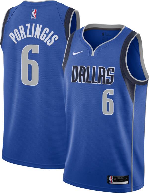 Nike Men's Dallas Mavericks Kristaps Porzingis #6 Blue Icon Jersey