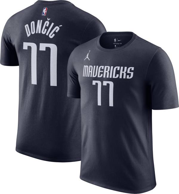 Jordan Men's Dallas Mavericks Luka Doncic #77 Navy Statement T-Shirt