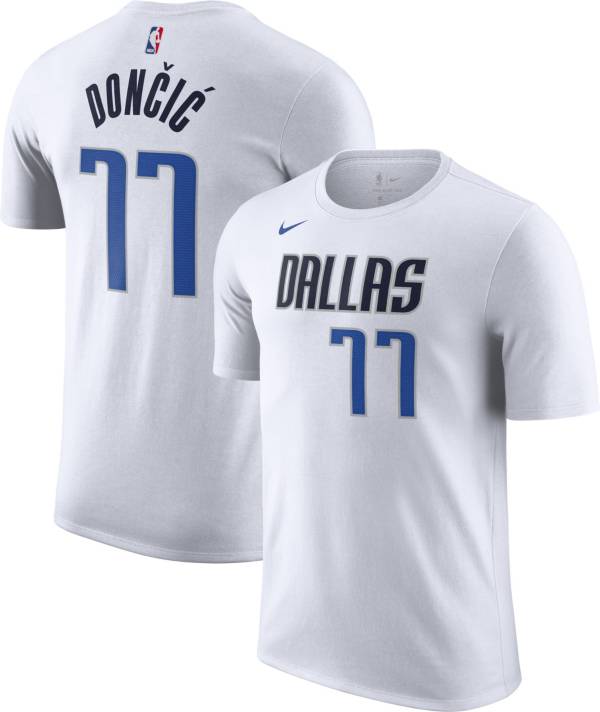 Nike Men's Dallas Mavericks Luka Doncic #77 Dri-FIT White T-Shirt