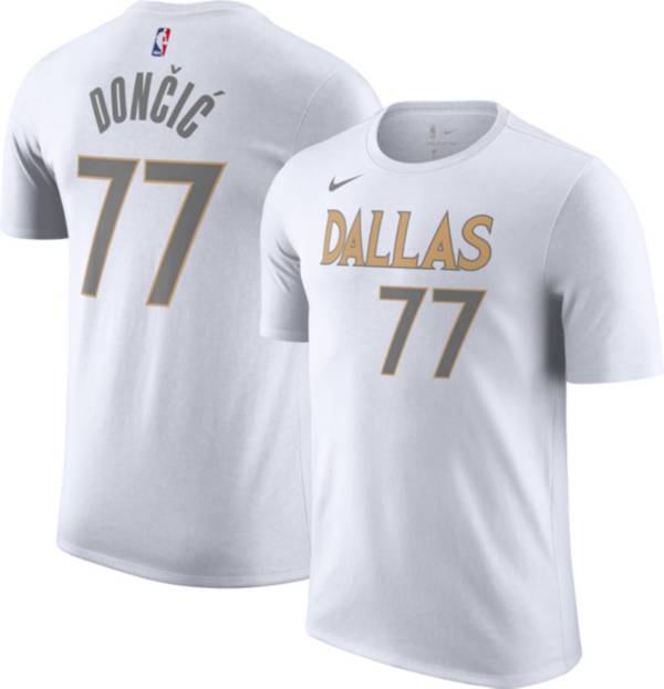 Nike Men's 2020-21 City Edition Dallas Mavericks Luka Doncic #77 Cotton T-Shirt